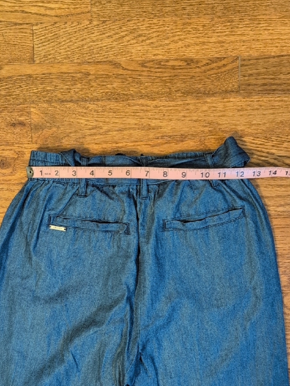 Tahari XS Blue Drawstring Denim Joggers - Picture 9 of 10